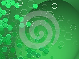 TECH Hexagons in differnts shaphes OVER bright bACKGROUND