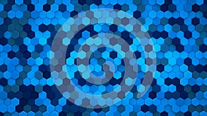 Blue hexagons mosaic 3D render