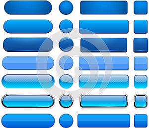 Blue high-detailed modern web buttons. photo