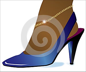 Blue High Heel Shoe