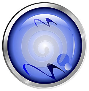 Blue High Quality 3-D Button