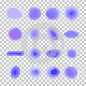 Blue highlight marker circle frame set vector illustration.