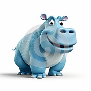 Blue Hippo: A Character-driven 3d Pixar Hippopotamus photo