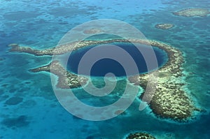 Blue Hole, Belize (aerial) photo