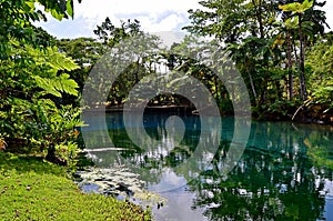 Blue hole in Espiritu Santo Island, Vanuatu photo