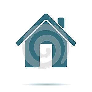 Blue Home icon isolated on background. Modern flat pictogram, business, marketing, internet concept.