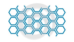 Blue Honeycomb Grid Seamless Pattern Vector, vector design Generative AI