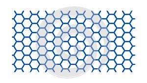 Blue Honeycomb Hexagon Geometric Pattern Grid, vector design Generative AI
