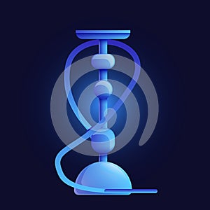 Blue hookah icon, cartoon style