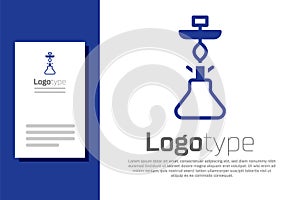 Blue Hookah icon isolated on white background. Logo design template element. Vector