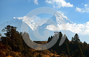 Blue horizon of Annapurna 1 I and Annapurna south