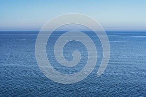 Blue horizon Calm Sea Ocean And Blue Sky Background