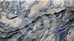 Blue Horizon Marble Mirage: A Serene Panoramic Banner Featuring an Abstract Marbleized Texture Enriched with Tranquil Blue Tones -