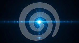Blue Horizontal Light Flare Effect