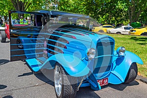 Blue hot rod ford