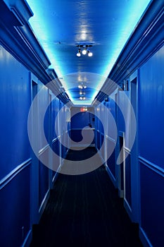 Blue Hotel Corridor