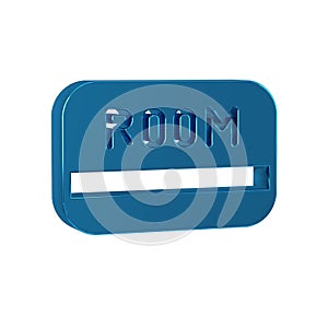 Blue Hotel key card from the room icon isolated on transparent background. Access control. Touch sensor. System safety
