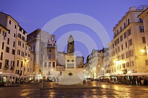 Blue hour Campo dei Fiori, Rome photo