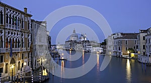 Blue hour Canale Grande, View from Academia bridge photo