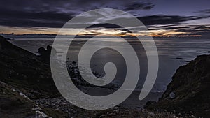 Blue hour on Cornwall coast