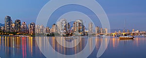 Blue Hour at False Creek Vancouver BC Canada photo