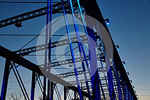 Blue Hour Glow on Wells Street Bridge, Fort Wayne