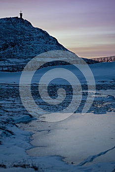 The blue hour over the mountains