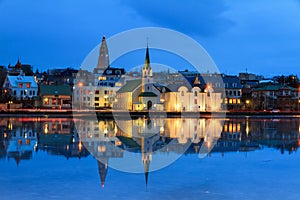 Blue hour Reykjavik photo