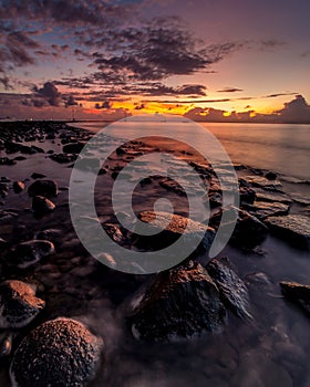 Blue hour at Untia Harbour Makassar photo