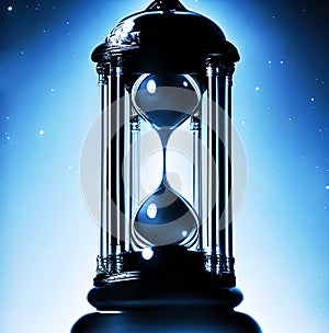 Blue hourglass depiction
