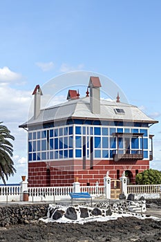 The Blue House in Arrieta in Lanzarote, Canary Islands photo