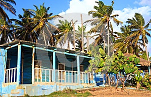 Blue house in Dominican Republic