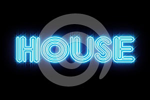 Blue House Neon sign