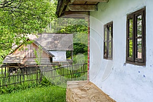 Blue house in Saris museum, Slovakia