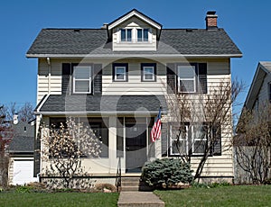 Basic Two Story House with One Dormer (84)R-PS