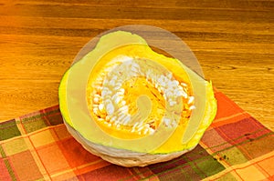 Blue Hubbard squash half