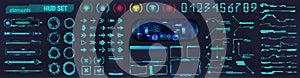 Blue HUD and Sci-fi UI collection elements photo