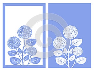 Blue hydrangea flower vector and illustration