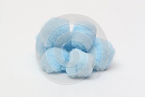 Blue hygienic cotton balls