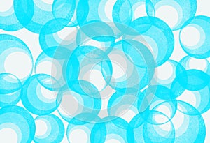 Blue hypnotic circles on white background