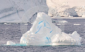 Blue Ice - Antarctic iceberg landscape at Portal Point on the west coast of Graham Land