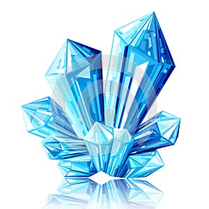 Blue Ice Crystal Vector illustration