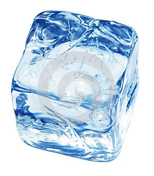 Blue ice cube