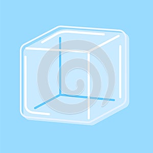 The Blue Ice Cube. Isolated Vector Illustration