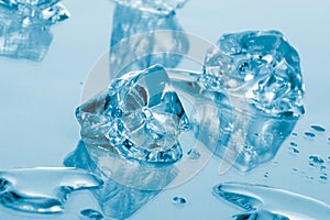 Blue ice cubes