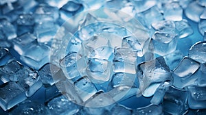 Blue ice cubes