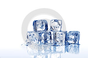 Blue ice cubes