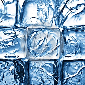 Blue ice cubes