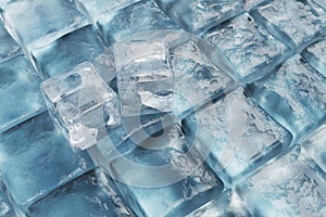 Blue ice cubes background. 3d illustration.