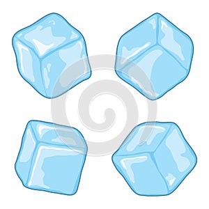 Blue ice cubes. vector